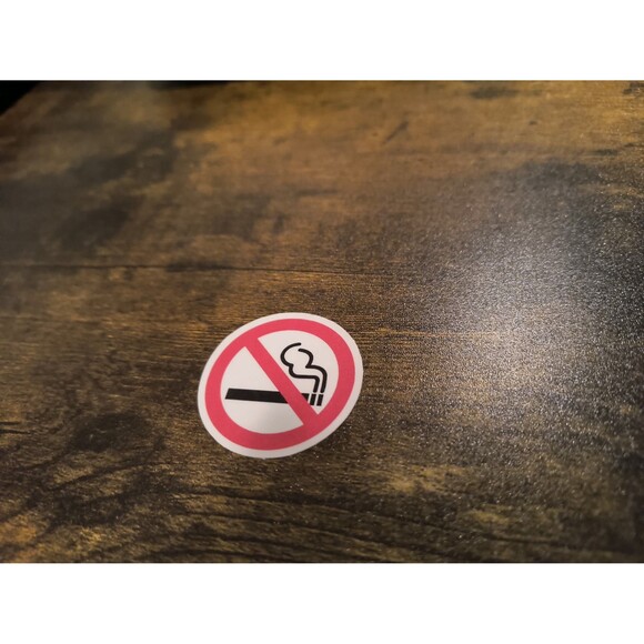No Smoking Cigarette Round Sign Sticker Bumper Waterproof Decal Vinyl (20 Pack) - Picture 3 of 4